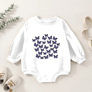 Discover Aesthetic Purple Butterflies Baby Romper Sweatshirts