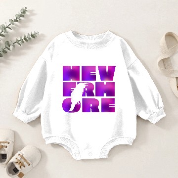 Discover NEVERMORE in large psychedelic purple block Baby Romper Sweatshirts
