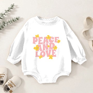 Discover Peace Love Yellow Flowers Baby Romper Sweatshirts