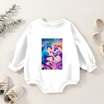 Discover Unicorns in candyland Baby Romper Sweatshirts
