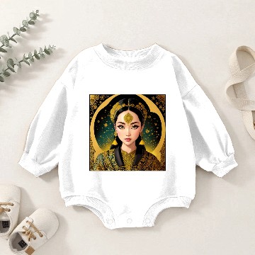 Discover Retro Java Beautiful Girl in Java Batik Baby Romper Sweatshirts