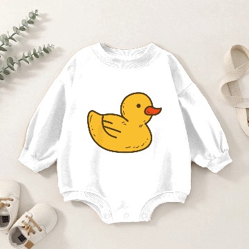 Discover Illustrated Yellow Rubber Ducky Baby Romper Sweatshirts