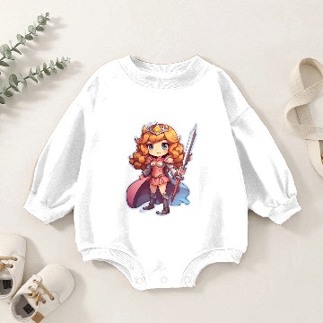 Discover Warrior Princess Sticker Baby Romper Sweatshirts