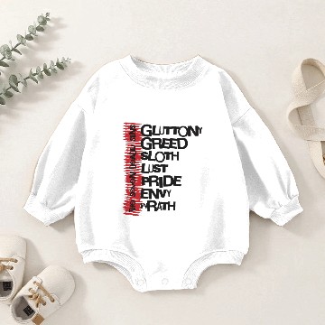 Discover Seven Deadly Sins Distressed List Baby Romper Sweatshirts