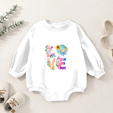Discover LOVE watercolor design Baby Romper Sweatshirts