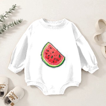 Discover Watermelon Slice - Juicy Delights Baby Romper Sweatshirts