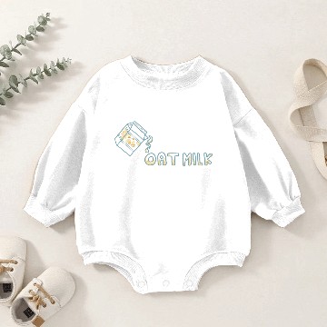 Discover Oat Milk Spilling Baby Romper Sweatshirts