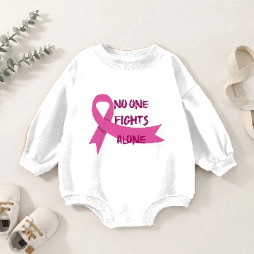 Discover No One Fights Alone Breast Cancer Support Baby Romper Sweatshirts