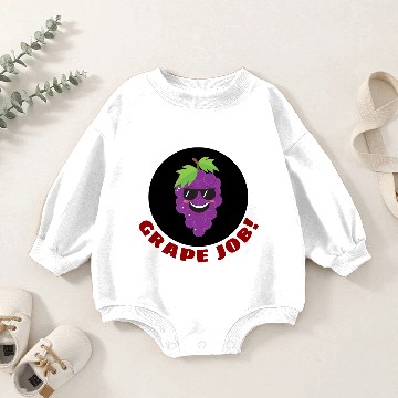 Discover Grape Job Grape Pun Baby Romper Sweatshirts