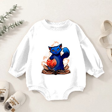 Discover Curious Cat Mystical Spell Book Baby Romper Sweatshirts