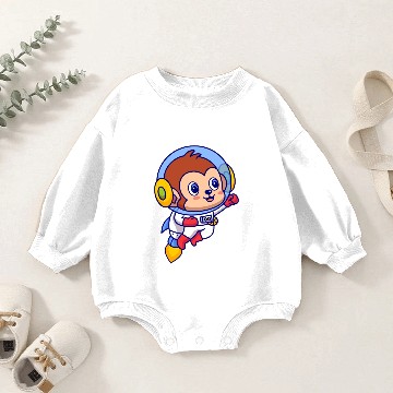 Discover Flying Monkey Astronaut Baby Romper Sweatshirts