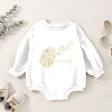 Discover Oat Milk Simple Baby Romper Sweatshirts