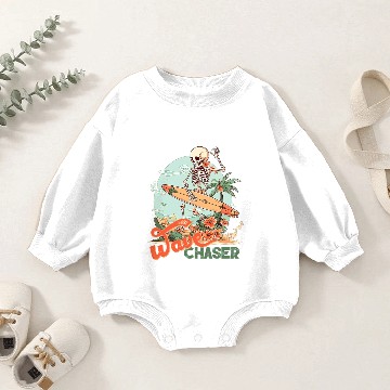 Discover Retro surfing skeleton Baby Romper Sweatshirts