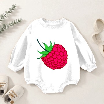 Discover Raspberry red with green leaves Baby Romper Sweatshirts