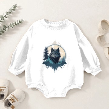 Discover wolf mountain Baby Romper Sweatshirts