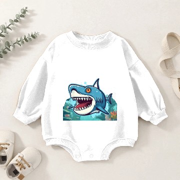 Discover Shark Attack Baby Romper Sweatshirts
