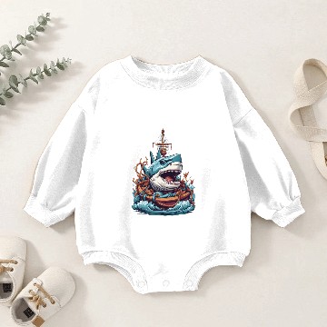 Discover shark attack Baby Romper Sweatshirts