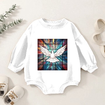 Discover White Dove Church Window Baby Romper Sweatshirts