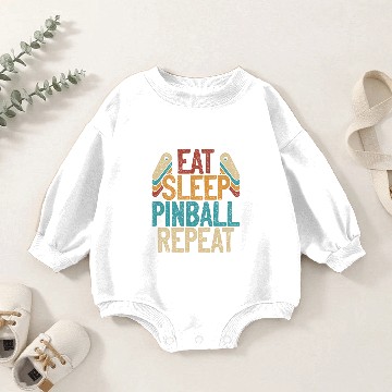 Discover Eat Sleep Pinball Repeat Baby Romper Sweatshirts