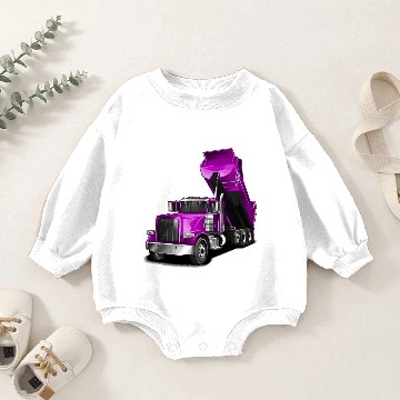 Discover Dump Truck Purple Baby Romper Sweatshirts