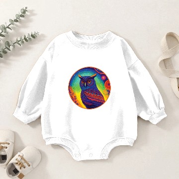 Discover Psychedelic Blue Owl Baby Romper Sweatshirts