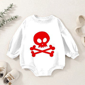 Discover Cool Red Skull Crossbones Baby Romper Sweatshirts