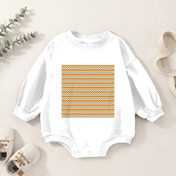 Discover Retro Waves Pattern Red Teal Yellow Baby Romper Sweatshirts