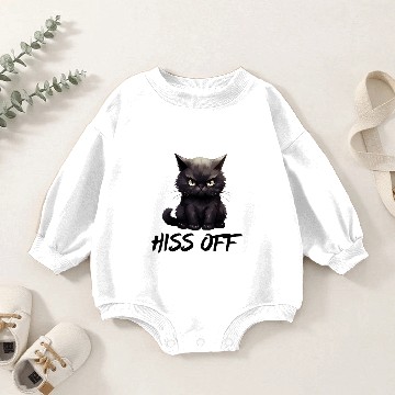 Discover Black Cat Hiss Off Funny Halloween Baby Romper Sweatshirts