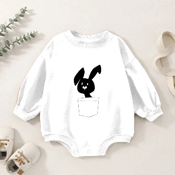 Discover Cute Black Easter Bunny And Pocket Baby Romper Sweatshirts