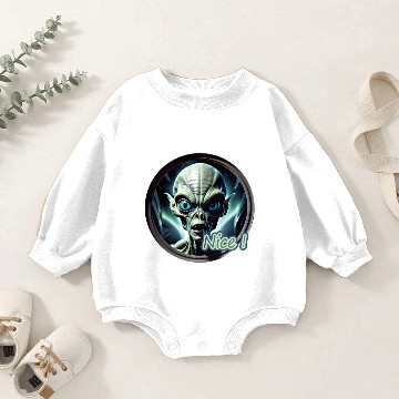Discover scary alien saying nice Baby Romper Sweatshirts