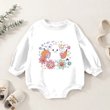 Discover Halloween Cute Ghost Jack o Lantern Pumpkin Spider Baby Romper Sweatshirts