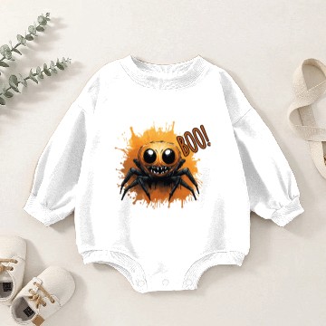 Discover Halloween cute scary spider. Spider Power Baby Romper Sweatshirts