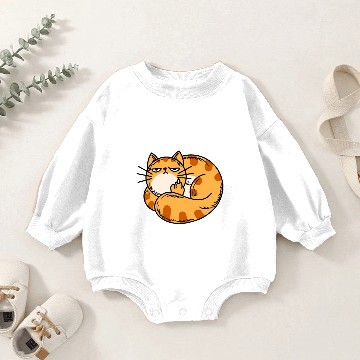 Discover Orange Cat Middle Finger Baby Romper Sweatshirts
