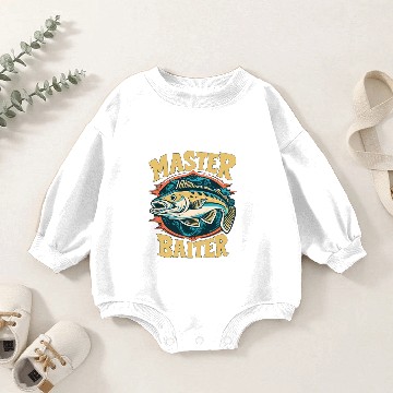 Discover Fishing Master Baiter Fish Baby Romper Sweatshirts