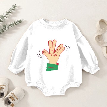 Discover Hand Waving Baby Romper Sweatshirts