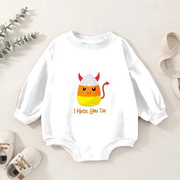 Discover I Hate You Too Funny Halloween Candy Corn Baby Romper Sweatshirts