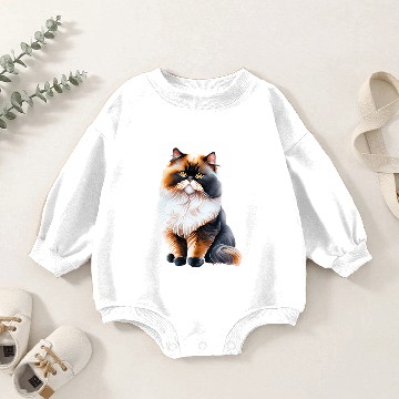 Discover Persian Cat - Black, White, and Orange Baby Romper Sweatshirts
