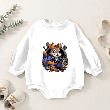 Discover Squirrel playing games Baby Romper Sweatshirts