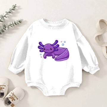 Discover Lavender Axolotl Design for Axolotl Lovers Baby Romper Sweatshirts