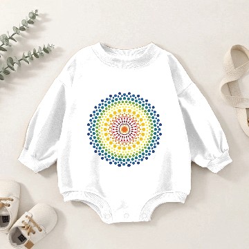 Discover Rainbow Mandala Dotted Baby Romper Sweatshirts