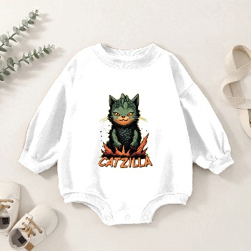 Discover Catzilla Baby Romper Sweatshirts