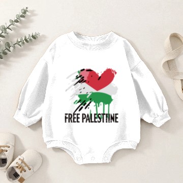 Discover I Love Free Palestine Flag Baby Romper Sweatshirts