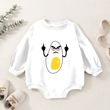 Discover Eggs Grumpy Fried Egg Baby Romper Sweatshirts