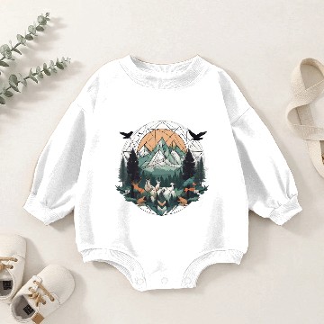 Discover Geoforest Tapestry Baby Romper Sweatshirts