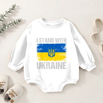 Discover I Stand With Ukraine Ukrainian Flag Baby Romper Sweatshirts
