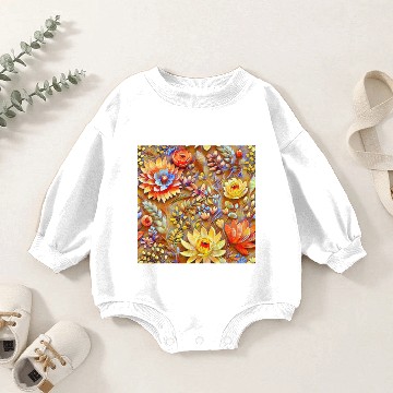 Discover Impressionist Blossoms Tapestry Baby Romper Sweatshirts