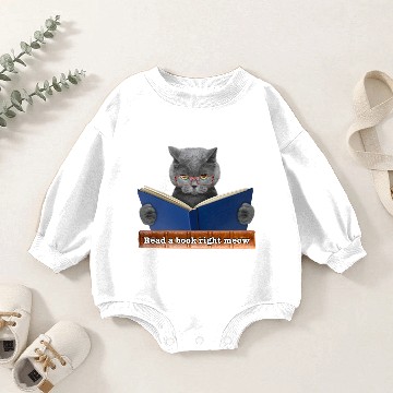 Discover read a book right "meow" Baby Romper Sweatshirts