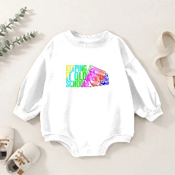 Discover Music Baby Romper Sweatshirts, Keeping It Old School Stereo Retro