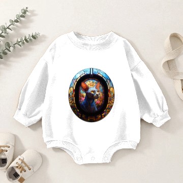 Discover Sphynx cat in stained glass Baby Romper Sweatshirts