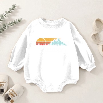 Discover Mount Rainier Mountains Sun Baby Romper Sweatshirts
